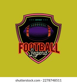 Original vector emblem of American football in retro style.