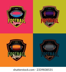 Original vector emblem of American football in retro style.