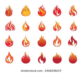 Original Vektor der Flammen Feuerball Sammlung Logo Vektorsymbole Symbol Design Illustration ( Vektorkunst nicht AI Inhalt )