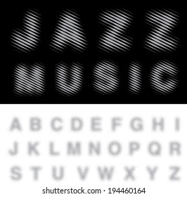 original vector font with strips
