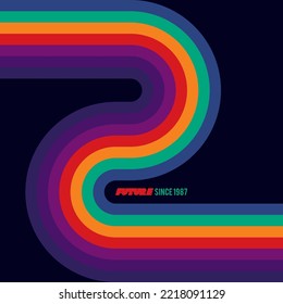 Original vector de fondo futurista en el estilo de los años 80. Un elemento de diseño de estilo retro.