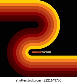 Original vector futuristic background in the style of the 80s. A retro style design element.