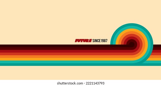 Original vector futuristic background in the style of the 80s. A retro style design element.