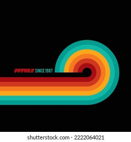 Original vector futuristic background in the style of the 80s. A retro style design element.