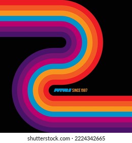 Original vector de fondo futurista en el estilo de los años 80. Un elemento de diseño de estilo retro.