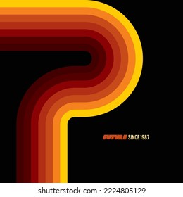Original vector futuristic background in the style of the 80s. A retro style design element.