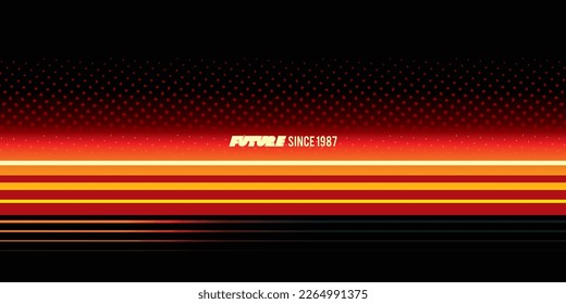 Original vector futuristic background in the style of the 80s. A retro style design element.