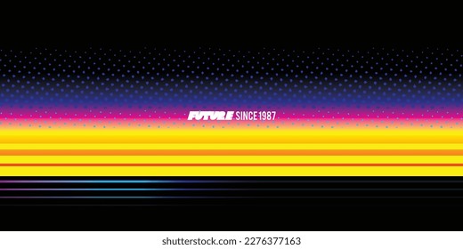 Original vector de fondo futurista en el estilo de los años 80. Un elemento de diseño de estilo retro.