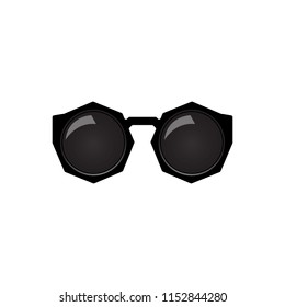 Original vector glasses in futuristic octagonal frame. Graphic template