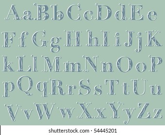 handgezeichnetes Originalvektor-Alphabet im Retro-Stil, geschichtet und vollständig editierbar