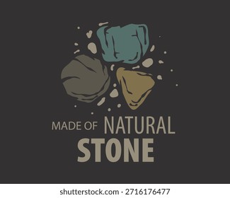 Logotipo original de Vector dibujado a mano para una empresa dedicada a la fabricación y procesamiento de productos y piedra