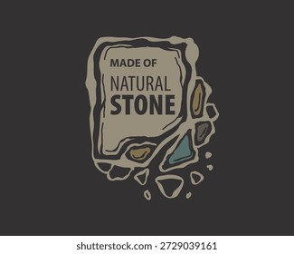 Logotipo original de Vector dibujado a mano para una empresa dedicada a la fabricación y procesamiento de productos y piedra