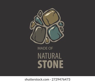 Logotipo original de Vector dibujado a mano para una empresa dedicada a la fabricación y procesamiento de productos y piedra