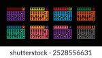 Original vector icon set in vintage style. Music mixer console. Hand drawn, not AI