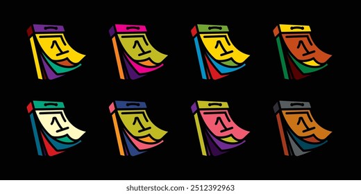 Icono de Vector original en estilo vintage. Calendario de desgarro. Dibujado a mano, no AI