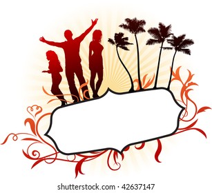 Original Vector Illustration: abstract tropical background AI8 compatible