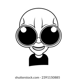 Original vector illustration. An alien in a cap. T-shirt design. Design elements.