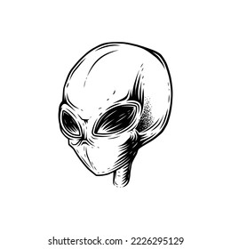 Original vector illustration. An alien. T-shirt design. Design elements.