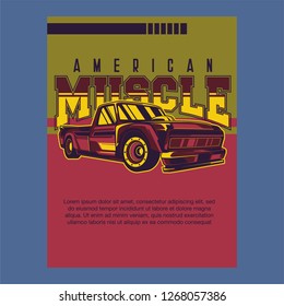 Original vector illustration of an American muscle car