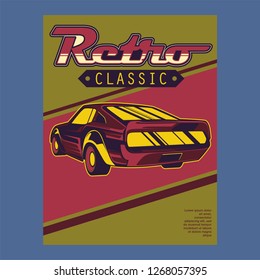 Original vector illustration of an American muscle car