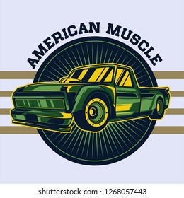 Original vector illustration of an American muscle car