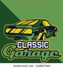Original vector illustration of an American muscle car