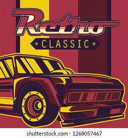 Original vector illustration of an American muscle car