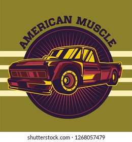 Original vector illustration of an American muscle car