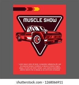 Original vector illustration of an American muscle car