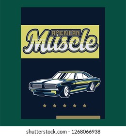 Original vector illustration of an American muscle car