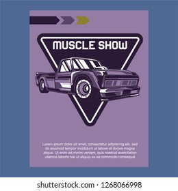 Original vector illustration of an American muscle car