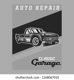 Original vector illustration of an American muscle car