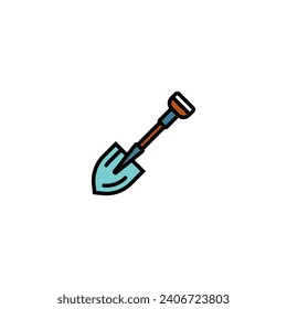 Original vector illustration. The badge of the bayonet shovel. Hand drawn, not AI