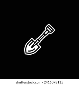 Original vector illustration. The badge of the bayonet shovel. Hand drawn, not AI