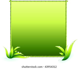 Original Vector Illustration: bamboo frame