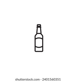 Original vector illustration. Beer bottle icon. Hand drawn, not AI