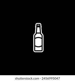 Original vector illustration. Beer bottle icon. Hand drawn, not AI