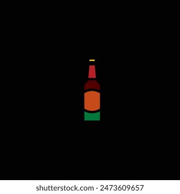 Original vector illustration. Beer bottle icon. Hand drawn, not AI