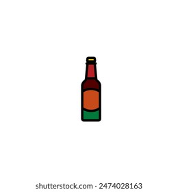 Original vector illustration. Beer bottle icon. Hand drawn, not AI