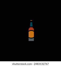 Original vector illustration. Beer bottle icon. Hand drawn, not AI