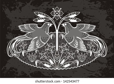 Original vector illustration with birds