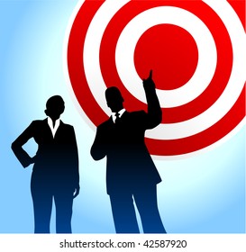 Ilustración vectorial original: Antecedentes objetivo de Bull con ejecutivos empresariales compatibles con AI8