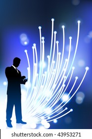Original Vector Illustration: Business communication fiber Optic cable internet background AI8 compatible