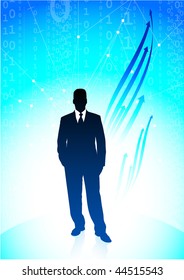 Original Vector Illustration: Business executive background with rising arrows