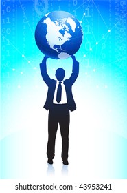 Ilustración vectorial original: Business Globe Internet Background Compatible con AI8