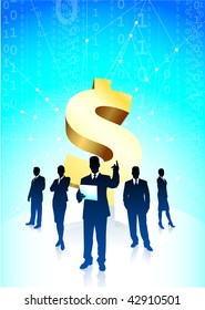 Ilustración vectorial original: Antecedentes del equipo de negocios compatibles con Dollar sign AI8