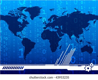Ilustración vectorial original: Mapa del mundo empresarial Internet de fondo compatible con AI8