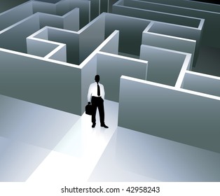 Original-Vektorgrafik: Business-man-Internethintergrund mit Labyrinth