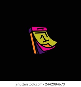 Original vector illustration. Calendar icon with tear-off leaves. Hand drawn, not AI