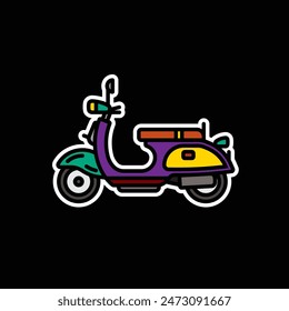 Original vector illustration. City scooter. A contour icon. Hand drawn, not AI